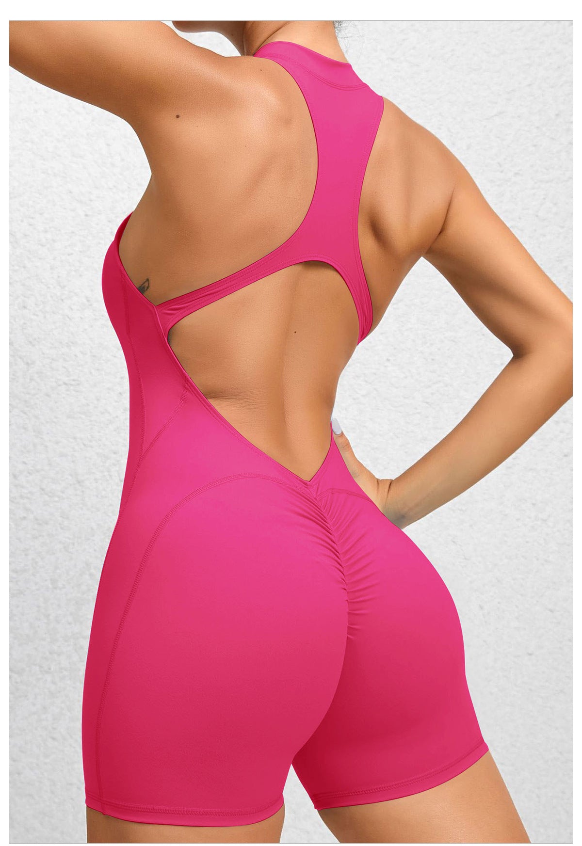 Jumpsuit with an open back with a push-up effect from the Lavi Passion collection. Rose Red