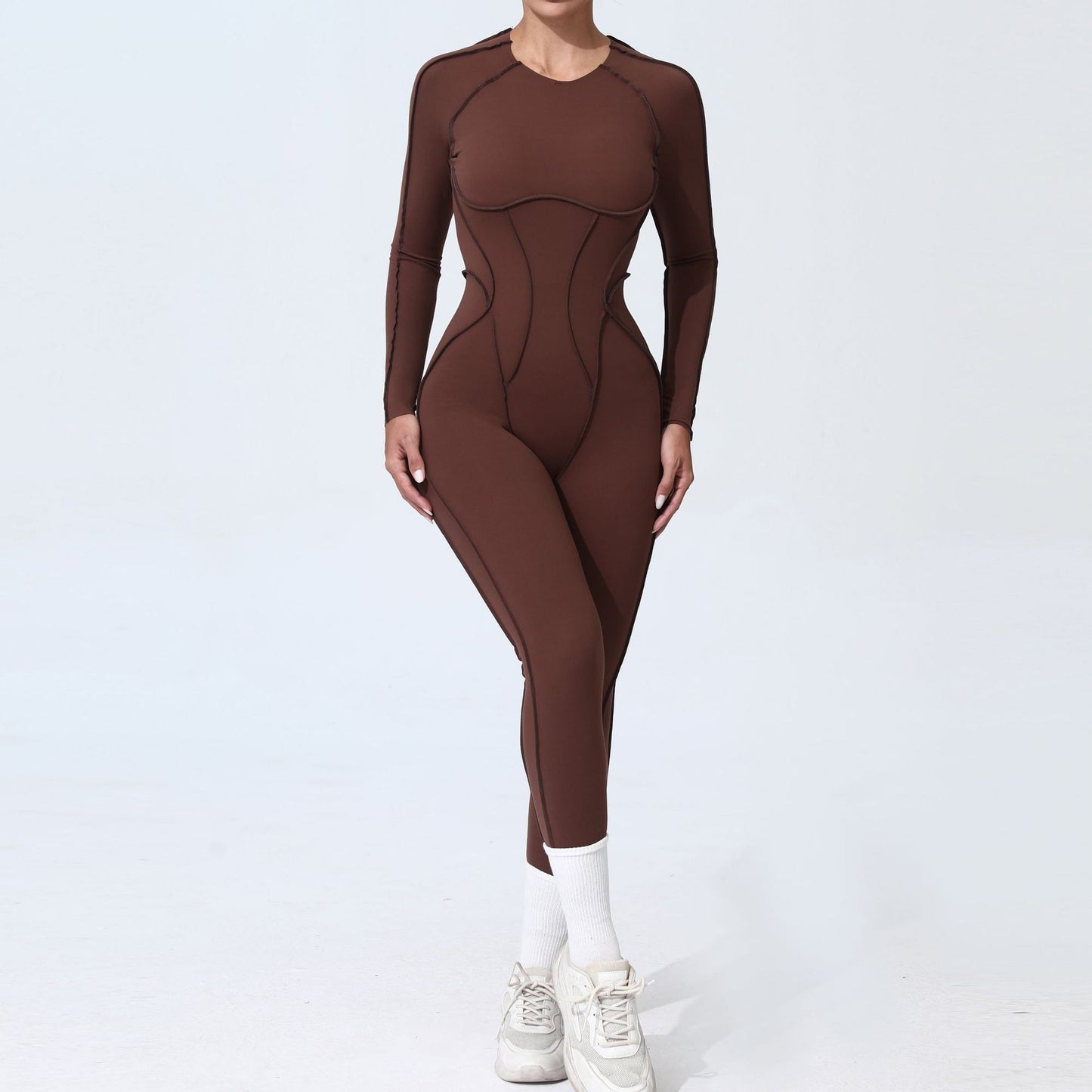Jumpsuit with push-up effect Premium Collection by Lavi Gym Brown