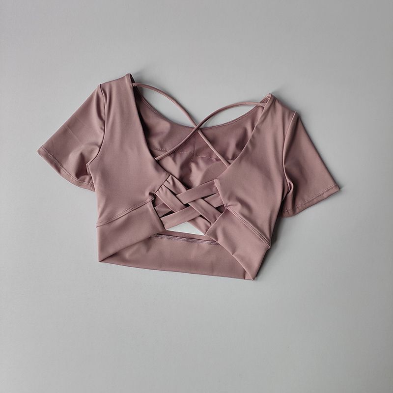 Lavi Gym Trendy Tops – Short Sleeves Purple