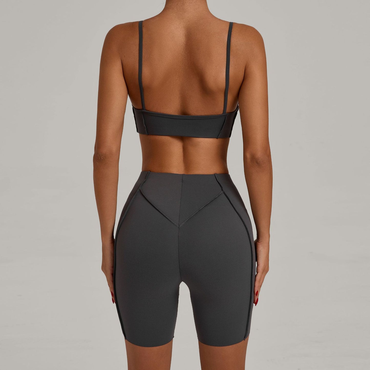 Top and Shorts Set from Lavi Gym Carbon grey