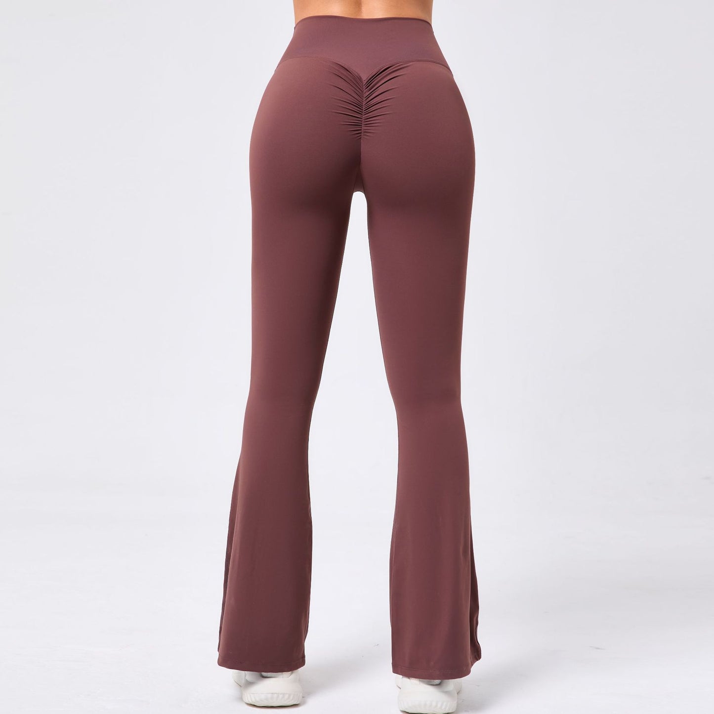 Lavi Collection -Smooth Flared Leggings Brown