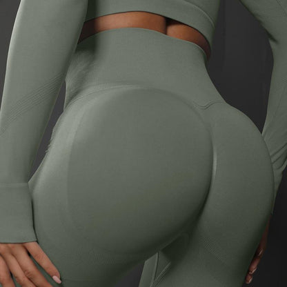 Lavi Gym DPU Leggings Kollektion – Grau, Hoher V-förmiger Bund über dem Gesäß