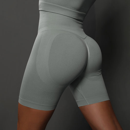 Lavi Gym DPU Shorts Collection – Light Grey, High V-Shaped Waistband Above the Buttocks
