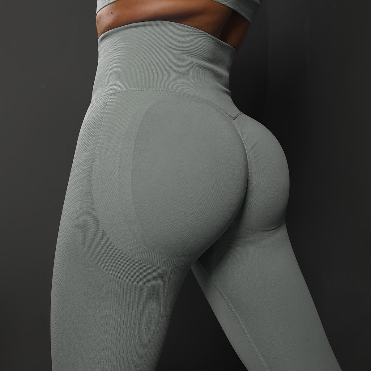 Lavi Gym DPU Leggings Collection – Light Grey, High V-Shaped Waistband Above the Buttocks