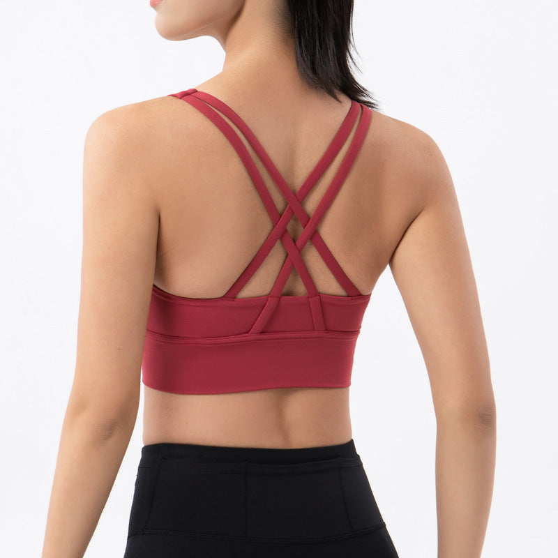 Lavi Gym Run Bra Collection - Red Wine, With Bust Support and Removable Inserts