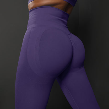 Lavi Gym DPU Leggings Kollektion – Helles Violett, Hoher V-förmiger Bund über dem Gesäß