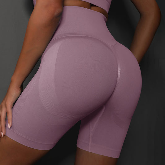 Lavi Gym DPU Shorts Collection – Light Violet, High V-Shaped Waistband Above the Buttocks