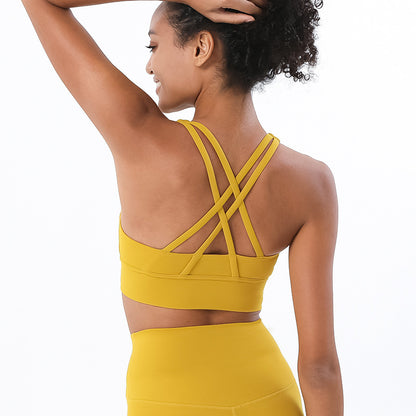 Lavi Gym Run Bra Collection - Yellow, With Bust Support and Removable Inserts