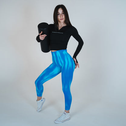 Lavi Flame Leggings Kollektion – Blau, High Shaper Gürtel und Modellierstreifen