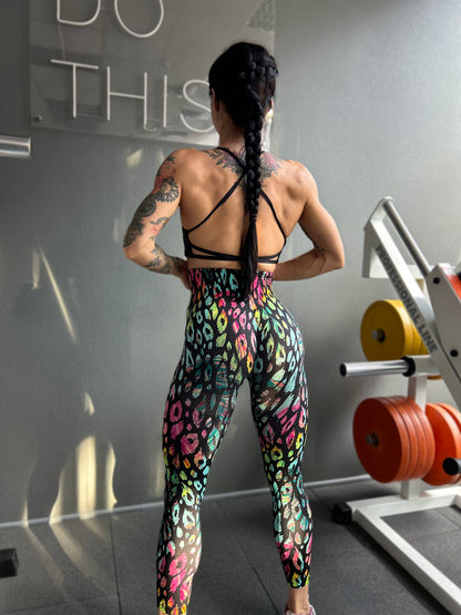 Lavi Gym Leo Kollektion – Schwarze Leggings mit hohem Bund