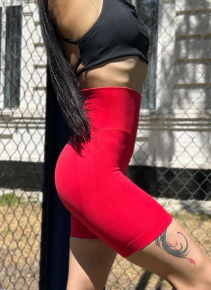 Lavi DPU Shorts Collection – Red, High V-Shaped Waistband Above the Buttocks