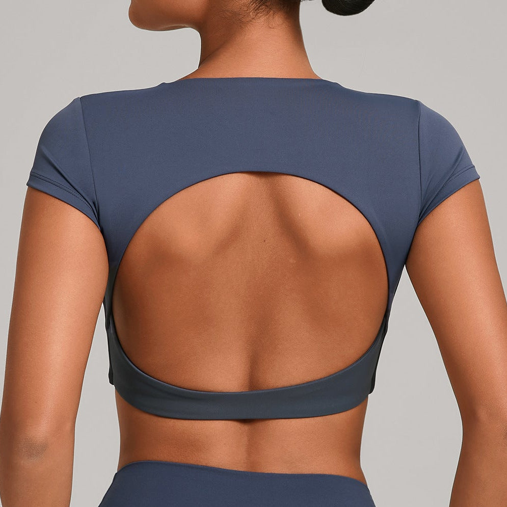 Lavi Gym Tops – Short Sleeves Beige