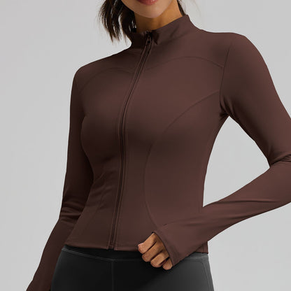 Long rashguard with zipper from the Lavi Gym collection Brown