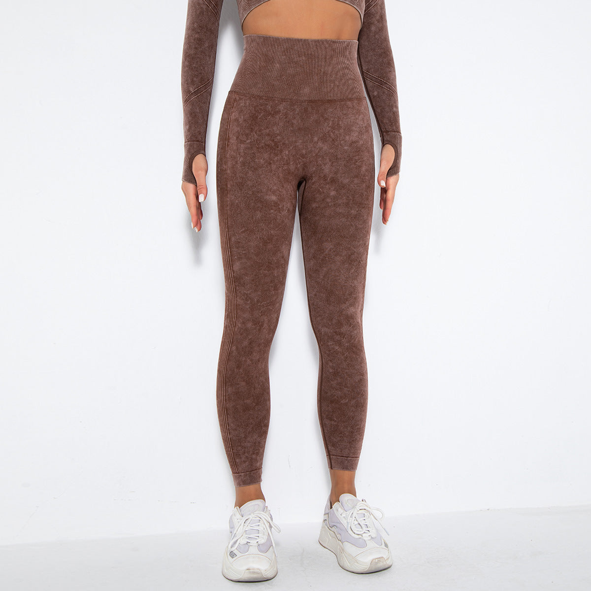 Women’s Seamless Push Up Gym Leggings With V Waist Coffee