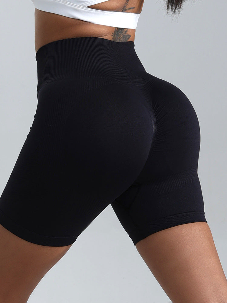 Lavi Gym Formula Shorts – Mattschwarz mit hoher Taille und korrigierender Wirkung an Taille und Hüfte