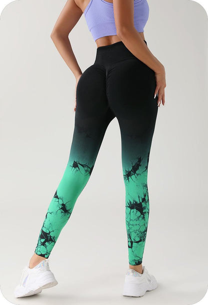 Armeegrüne Leggings Marble D mit Push-Up-Effekt