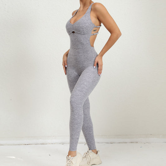 Jumpsuit with an open back with a push-up effect from the Lavi Gym LILY collection.