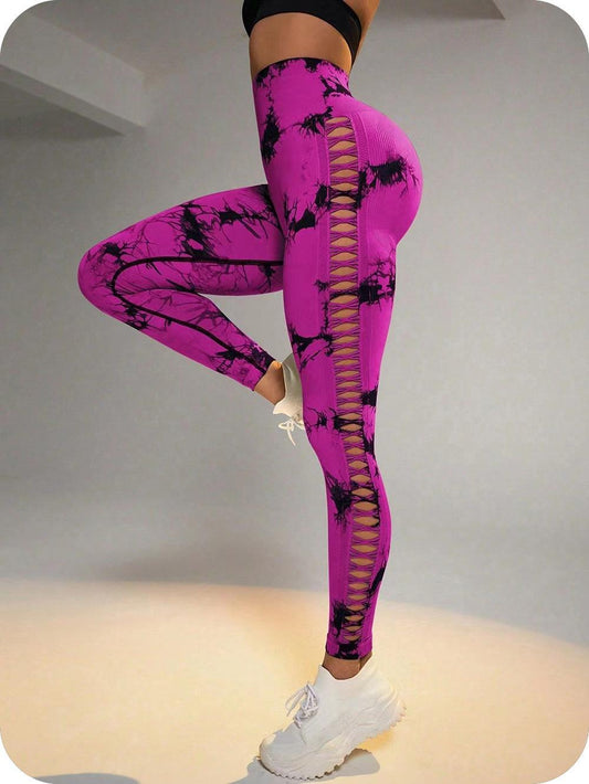 Сrimson leggings Marble DS with push-up effect