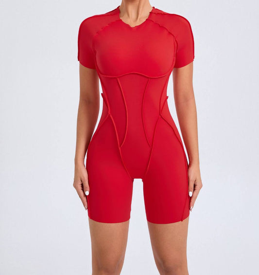 Schicker Shorts-Catsuit (Rot)