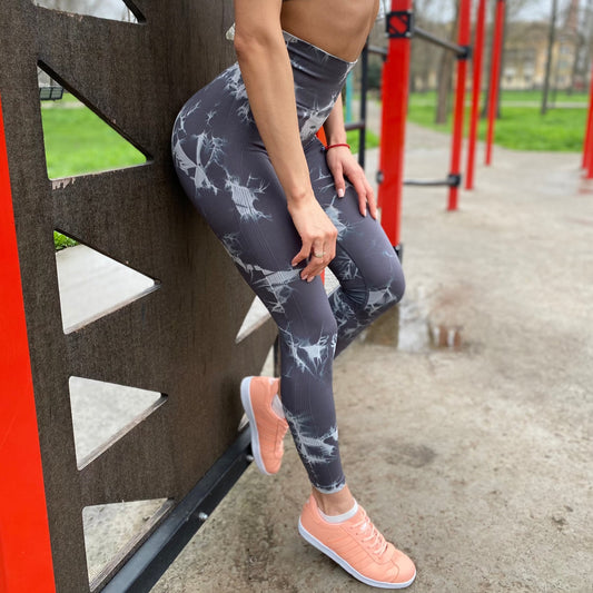 Grey leggings Marble W collection with push-up effect
