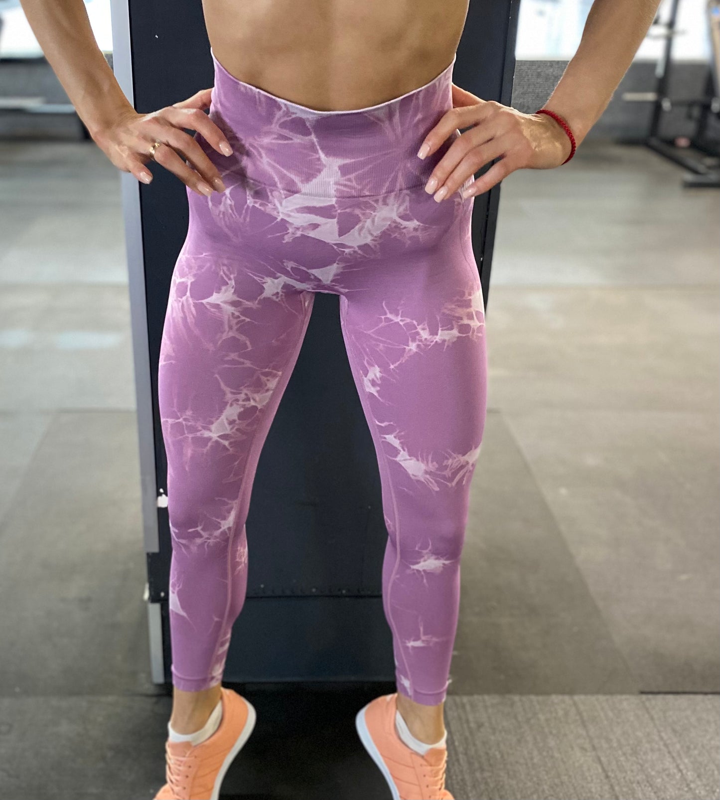 Light purple leggings Marble W collection with push-up effect