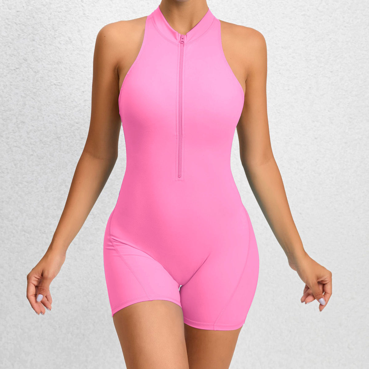 Jumpsuit with an open back with a push-up effect from the Lavi Passion collection. Rose