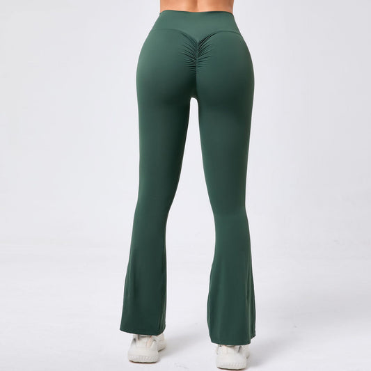 Lavi Collection -Smooth Flared Leggings Dark green
