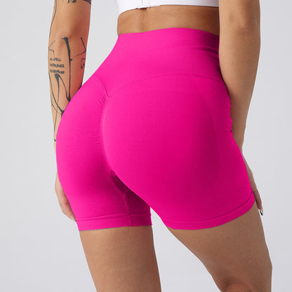 Lavi Gym Harmony Collection – Purple Smooth Shorts with High V-Shaped Waistband Above the Glutes