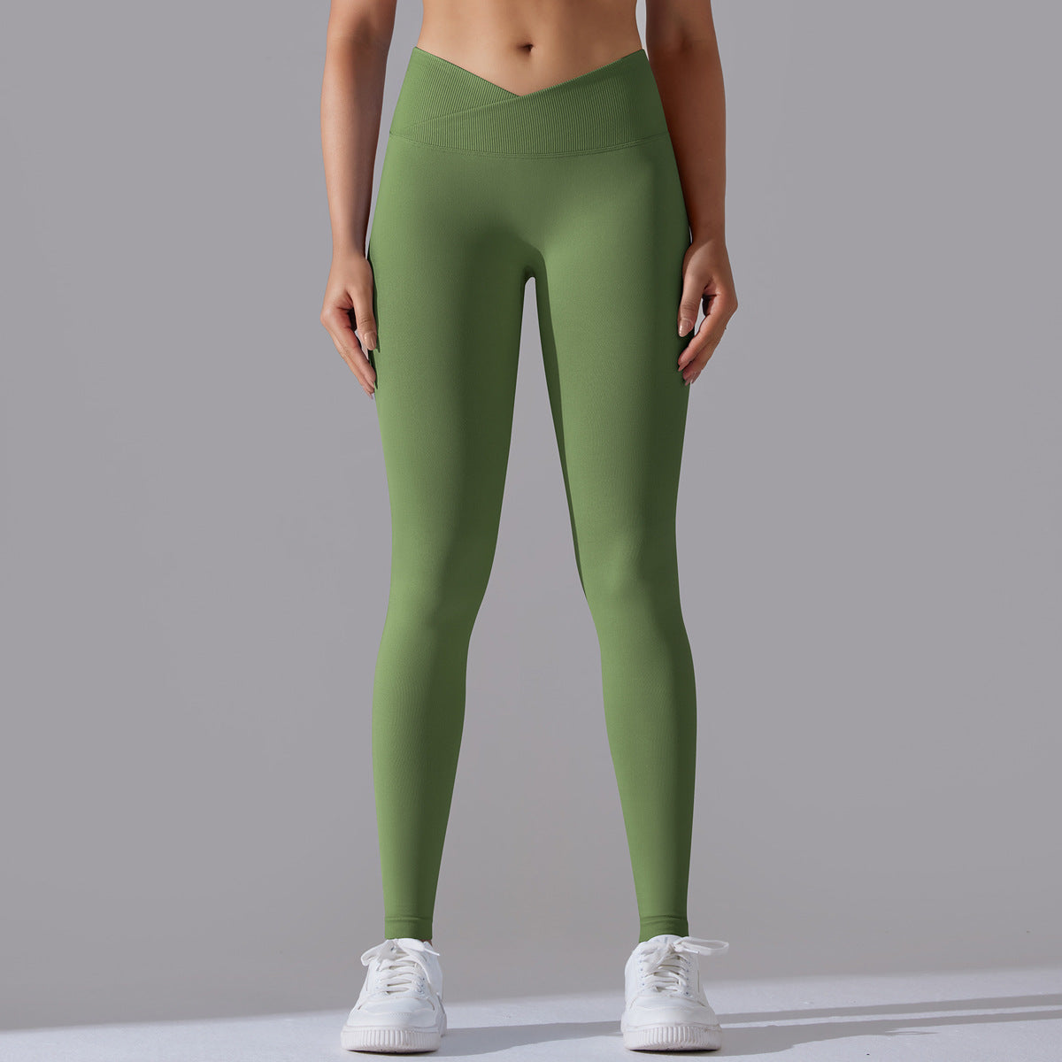 Lavi Harmony LS Collection - Leggings with High and V-Shaped Waistband Military Green