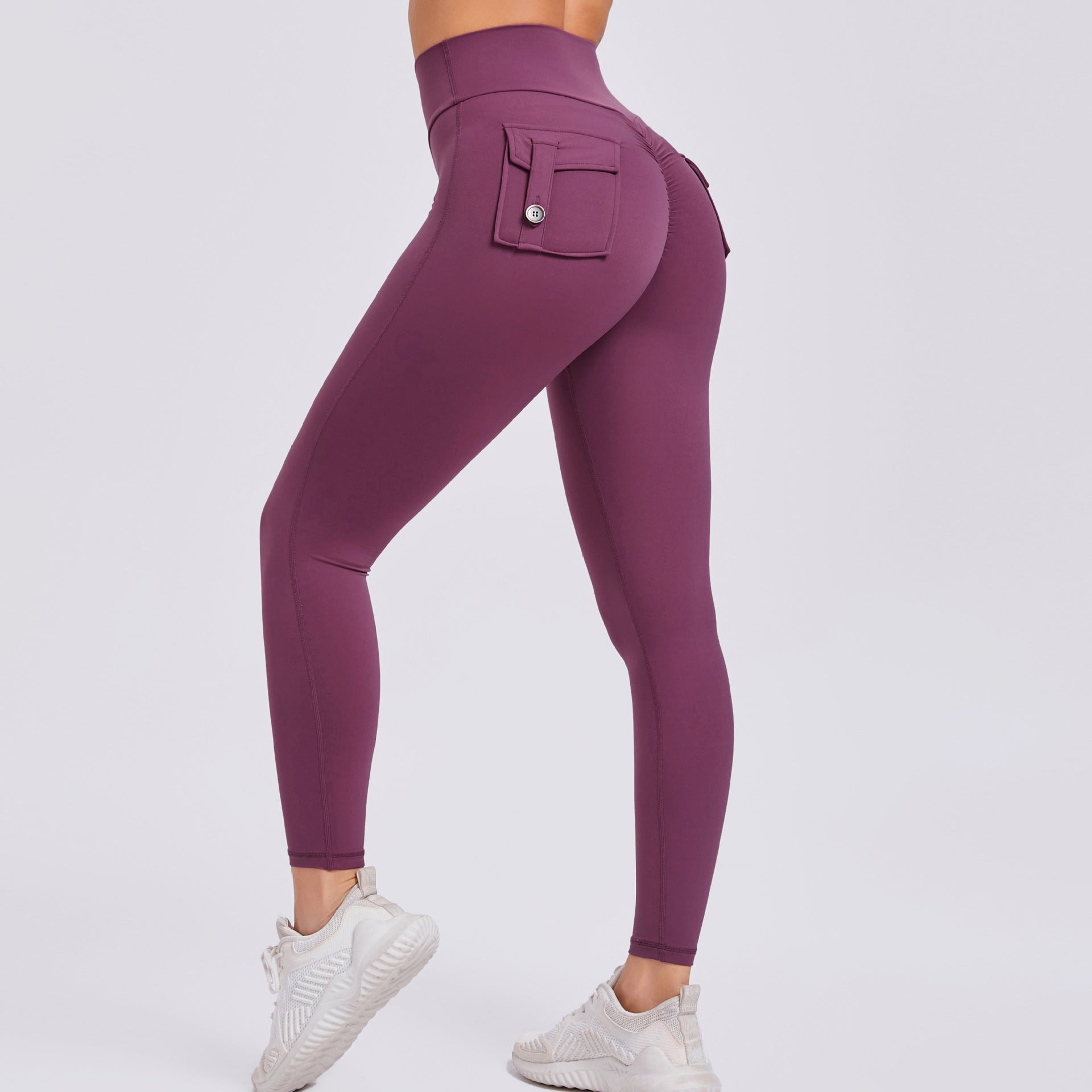 Lavi Collection -Smooth Leggings with pockets Purple
