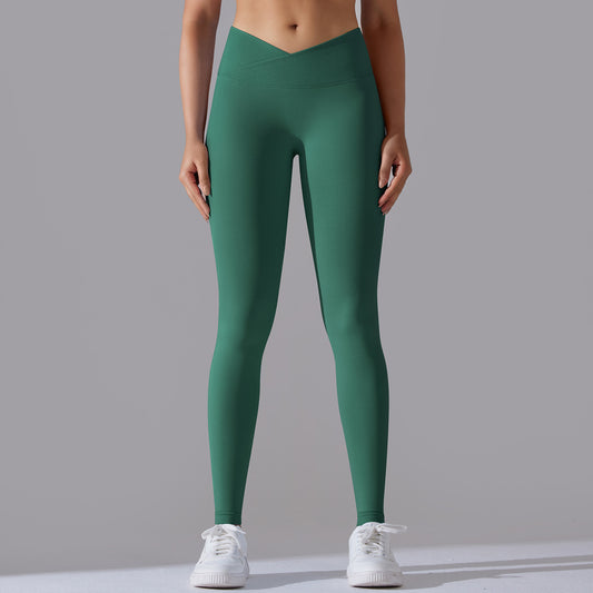 Lavi Harmony LS Collection - Leggings with High and V-Shaped Waistband Dark Green