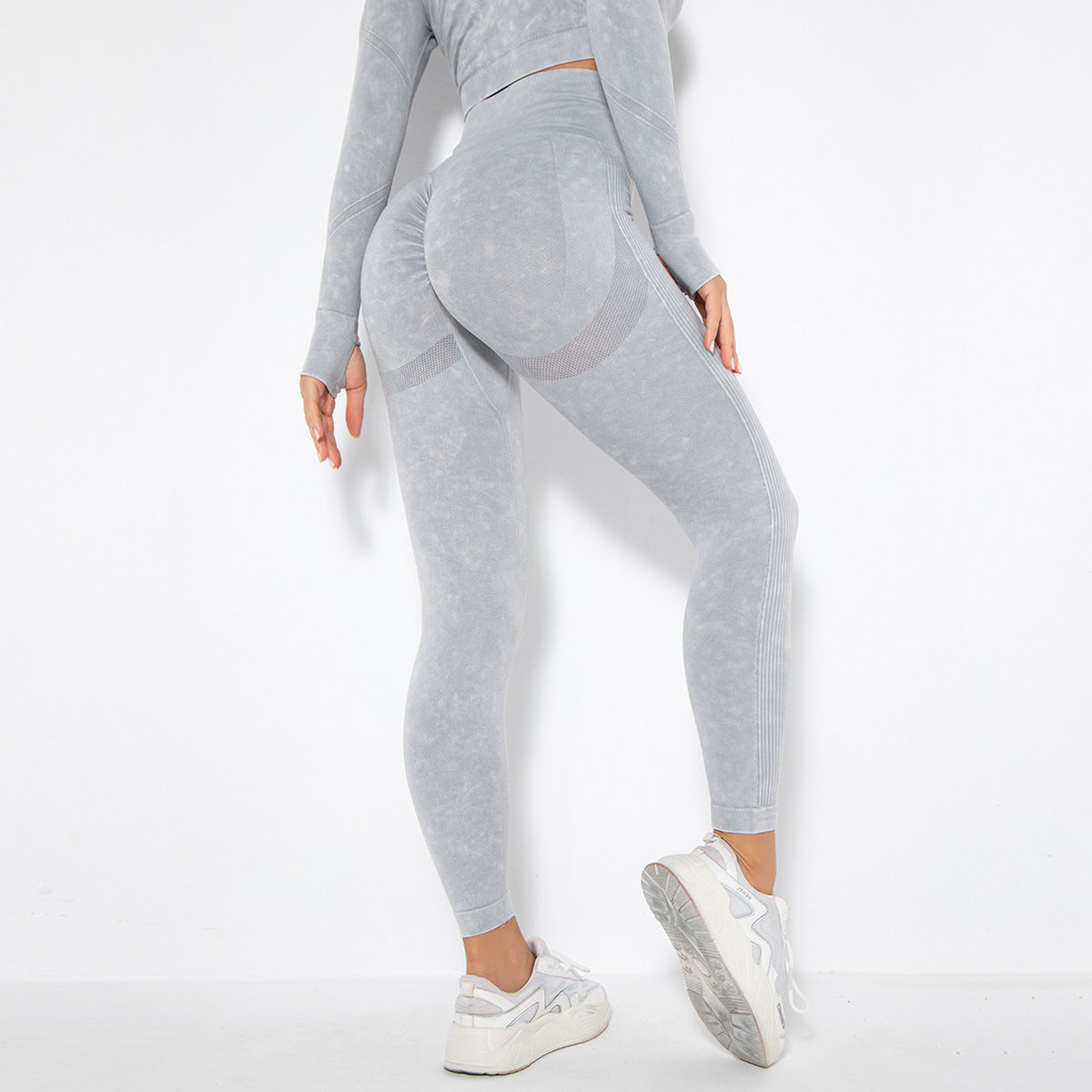 Leggings Aqua collection by Lavi Gym with push-up effect Light Gray