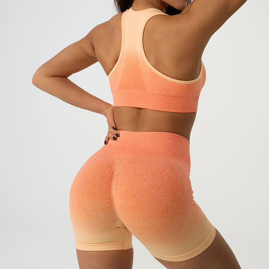 Sports bra and shorts for women from the Lavi Ambre Collection Orange