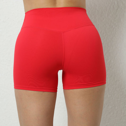 Lavi Collection - SHORTS with High and V-Shaped Waistband Above the Glutes Red