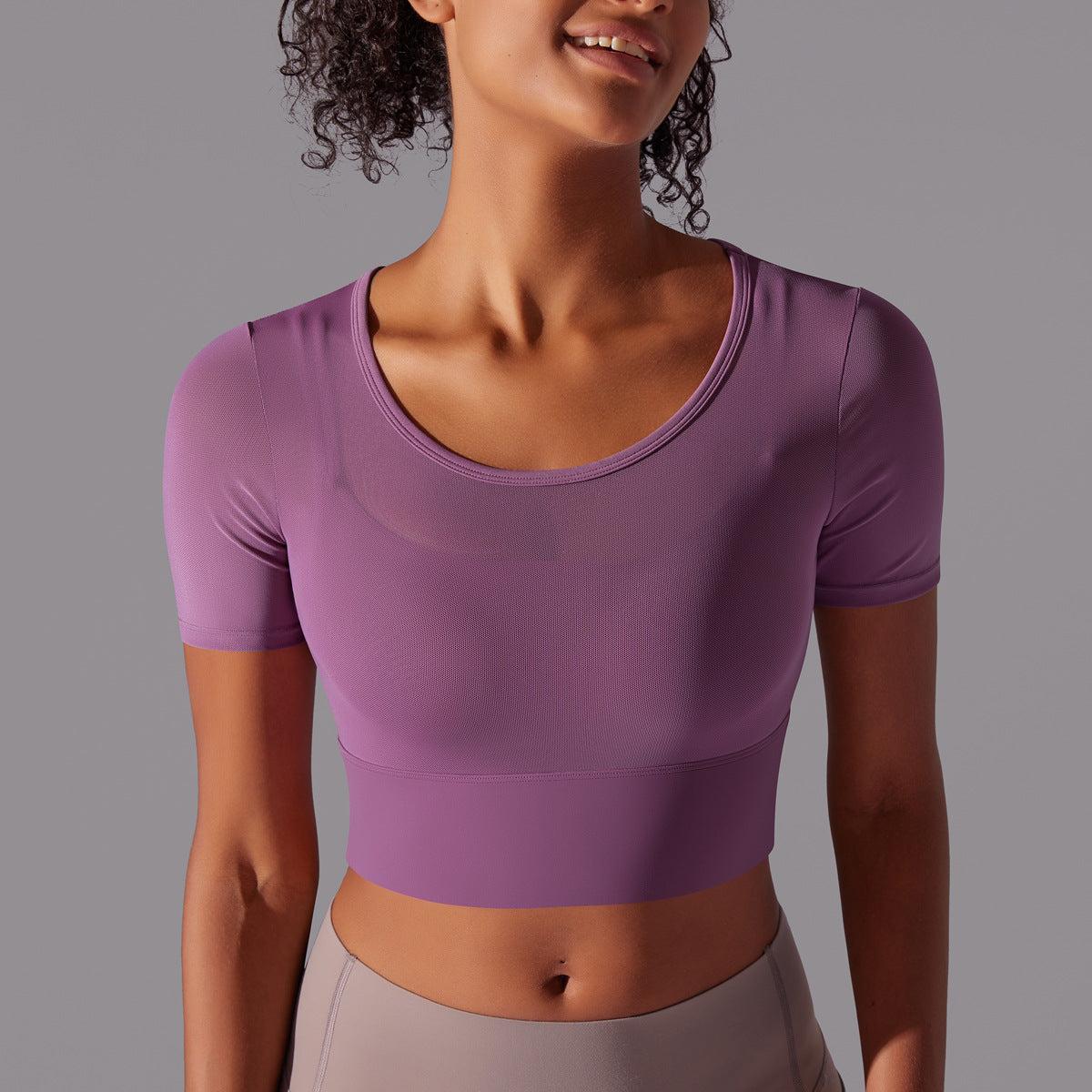 Lavi Gym Tops – Short Sleeves Plum Purple