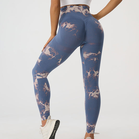 Leggings Marble D with push-up effect Light navy