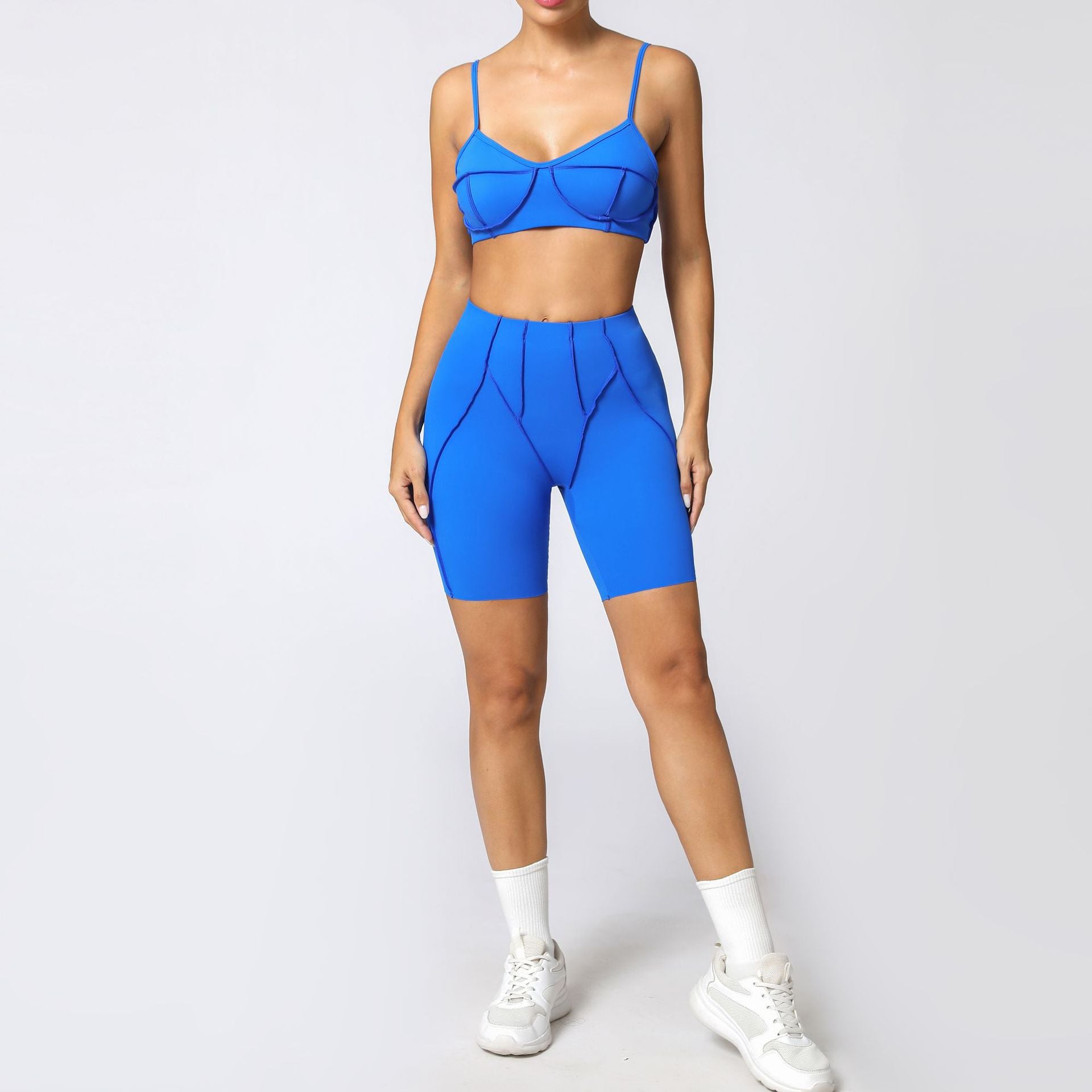 Top and Shorts Set from Lavi Gym Royal Blue