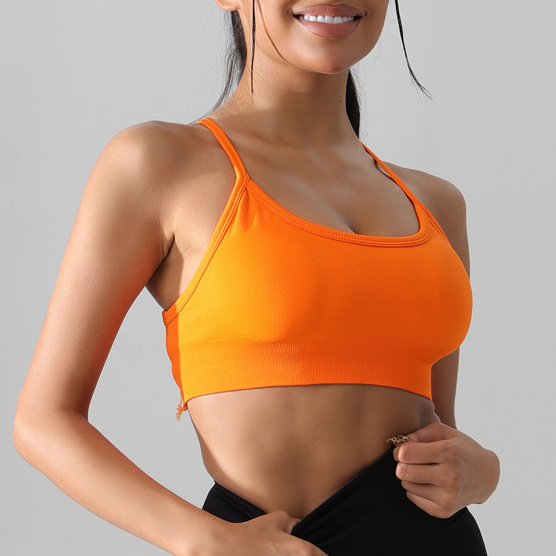 Lavi Violetta Collection Bra - Supportive & Stylish Sports Bra with Crossed Back Straps Energetic Orange