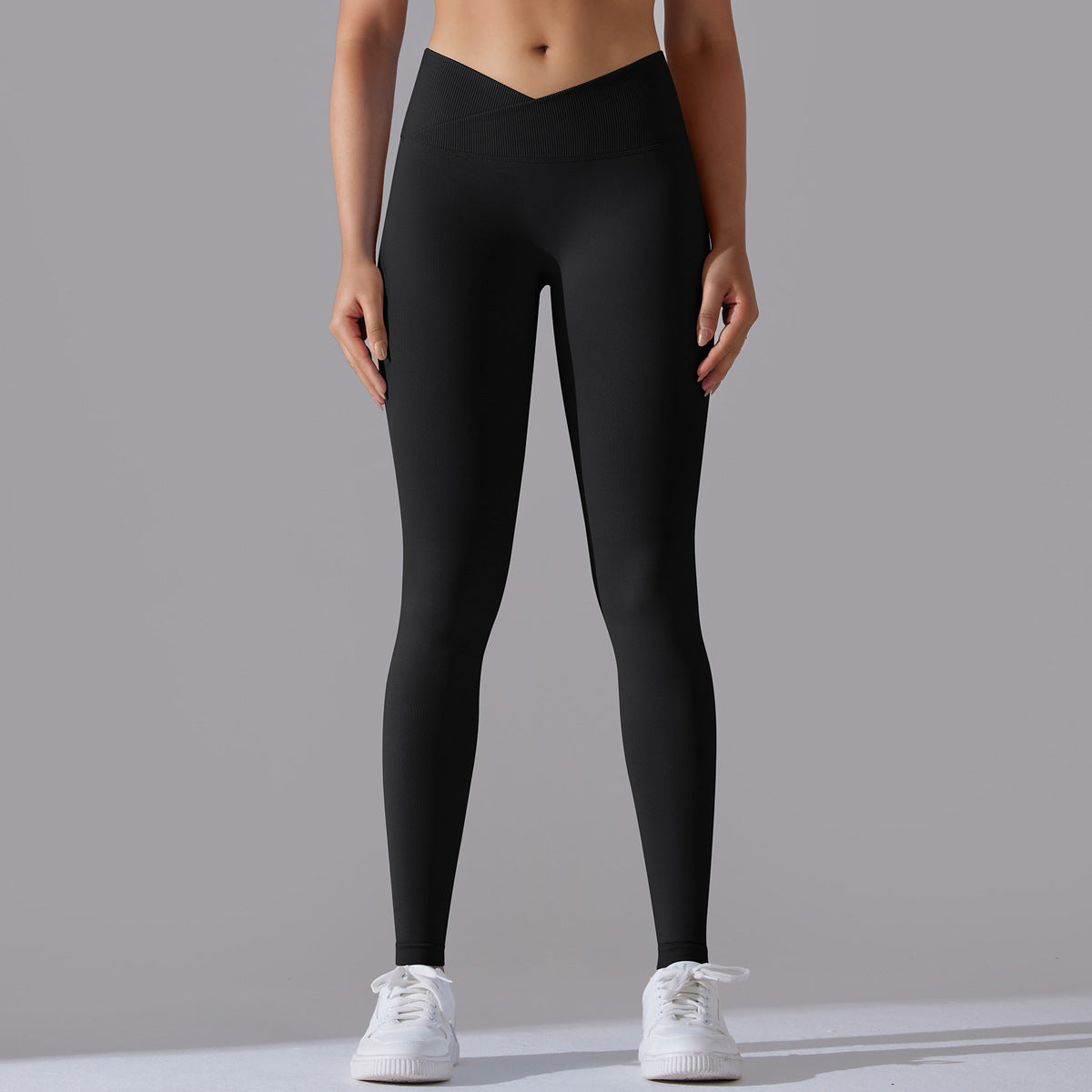 Lavi Harmony LS Collection - Leggings with High and V-Shaped Waistband Black