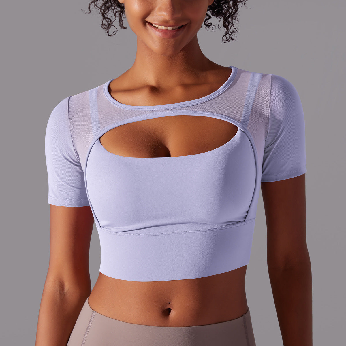 Lavi Gym Tops – Short Sleeves Lavender