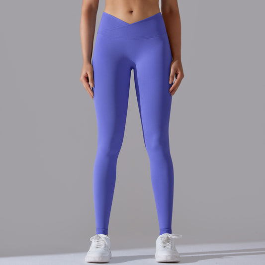 Lavi Harmony LS Collection - Leggings with High and V-Shaped Waistband Blue Purple