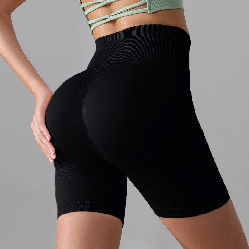 Lavi Gym Formula Shorts – Mattschwarz mit hoher Taille und korrigierender Wirkung an Taille und Hüfte