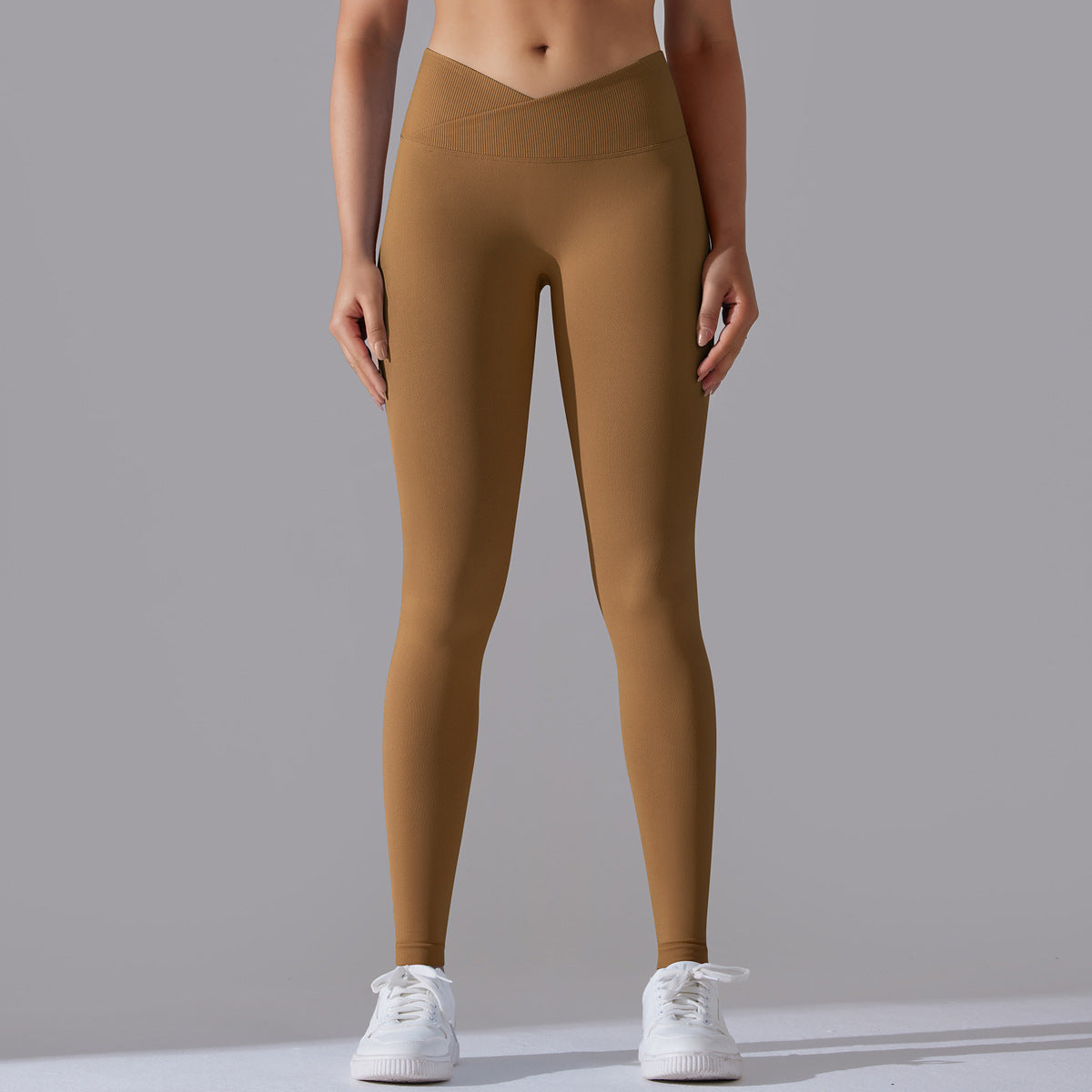 Lavi Harmony LS Collection - Leggings with High and V-Shaped Waistband Cocoa