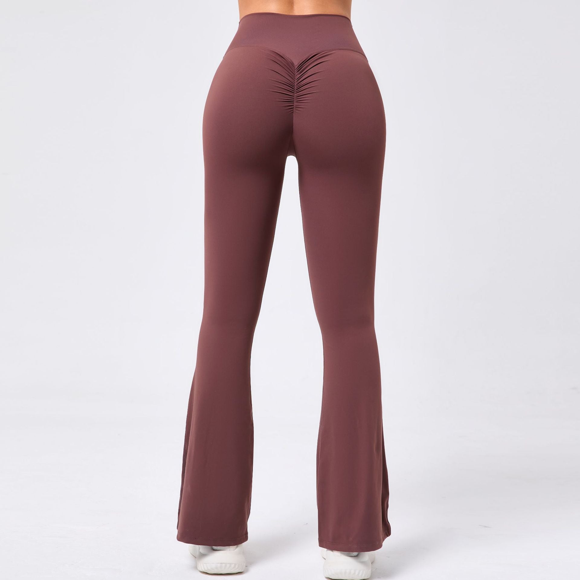 Lavi Collection -Smooth Flared Leggings Brown