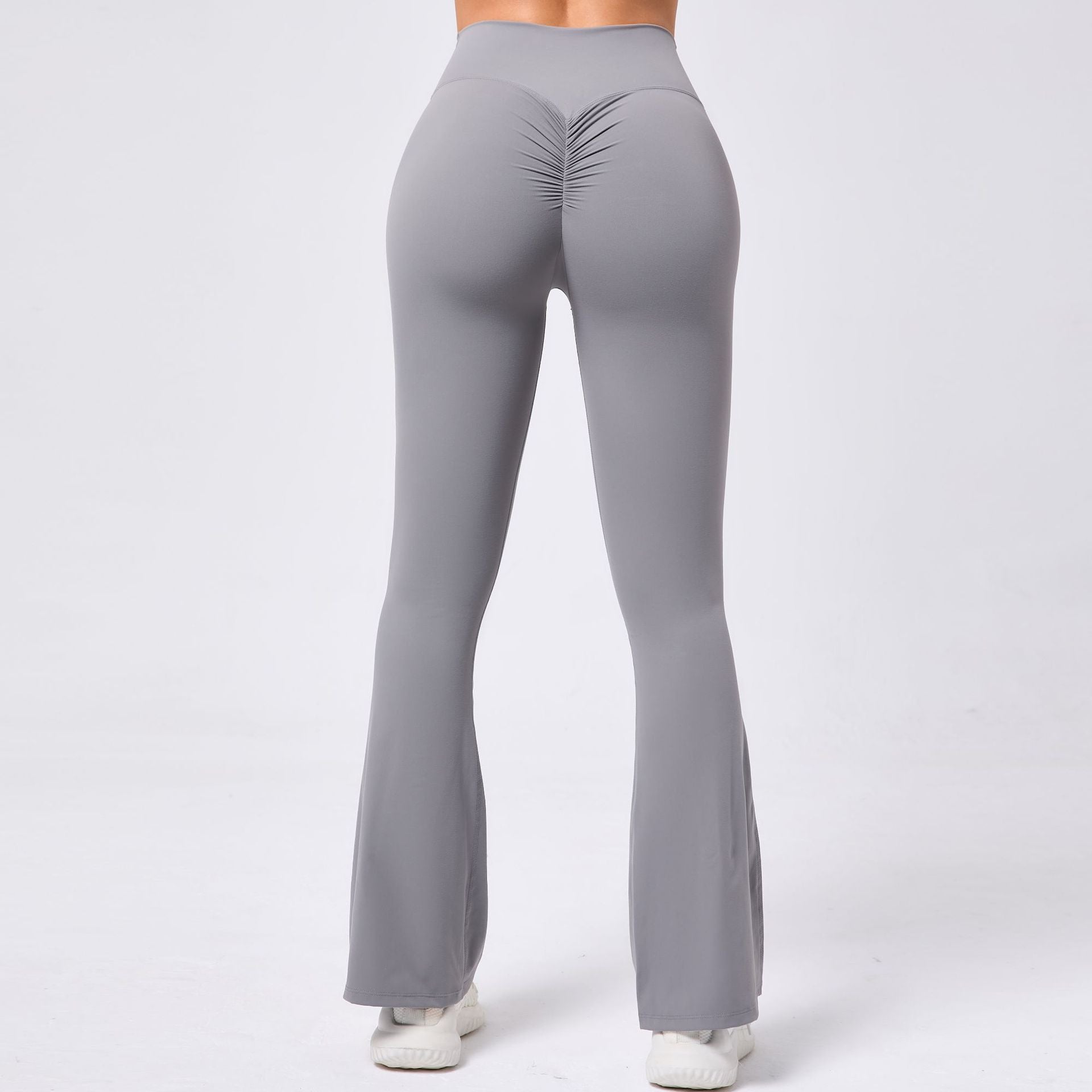 Lavi Collection -Smooth Flared Leggings Dark Gray