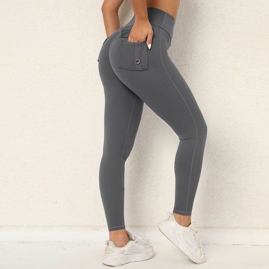 Lavi Collection -Smooth Leggings with pockets Dark Gray